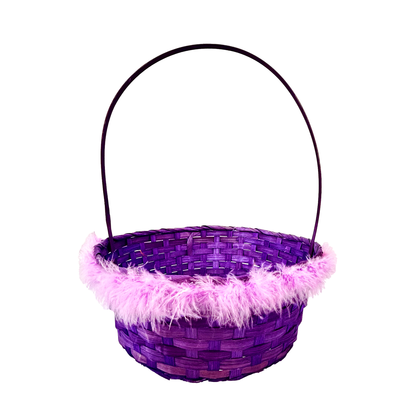 Easter Large Bamboo Basket - Purple