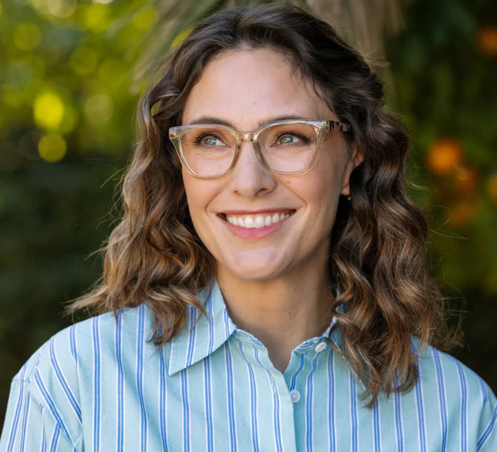Lenora Reading Glasses - Fog/Chai Tortoise