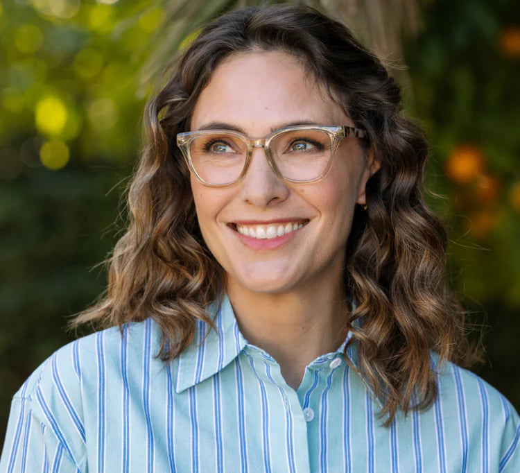 Lenora Reading Glasses - Fog/Chai Tortoise