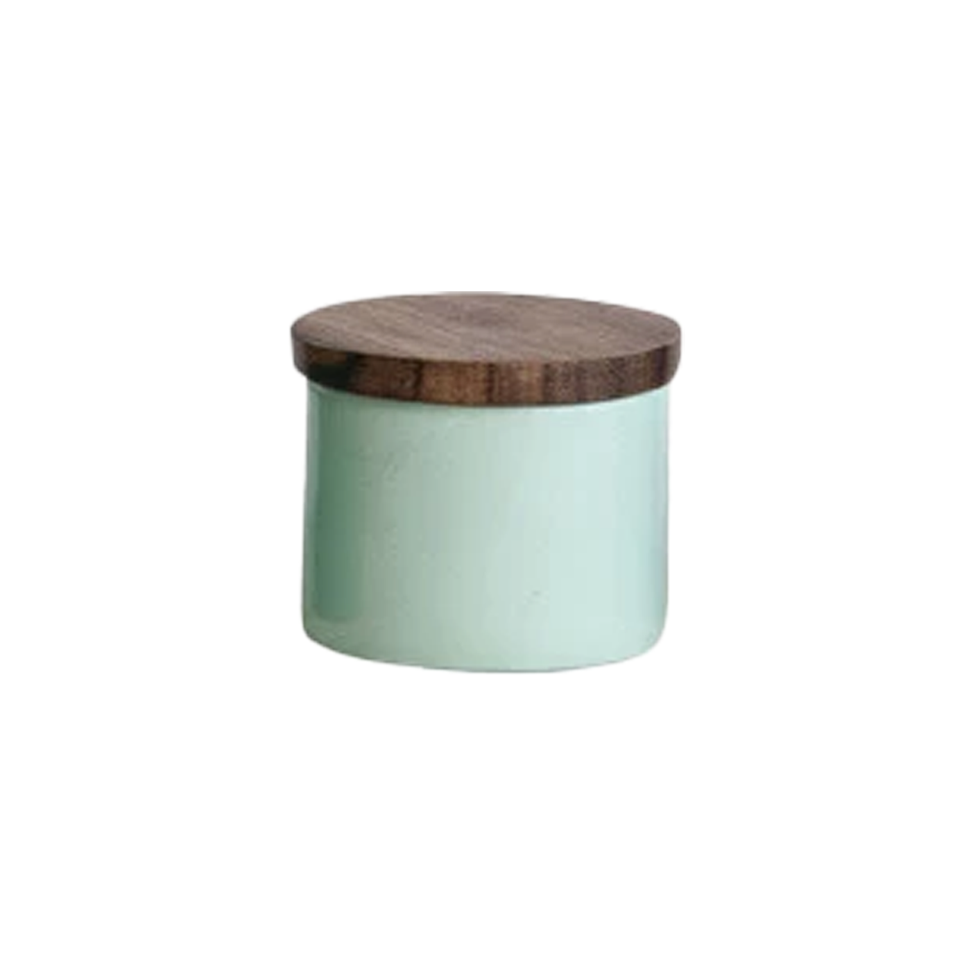 Metal Mini Pinch Pot With Acacia Wood Lid - Light Blue