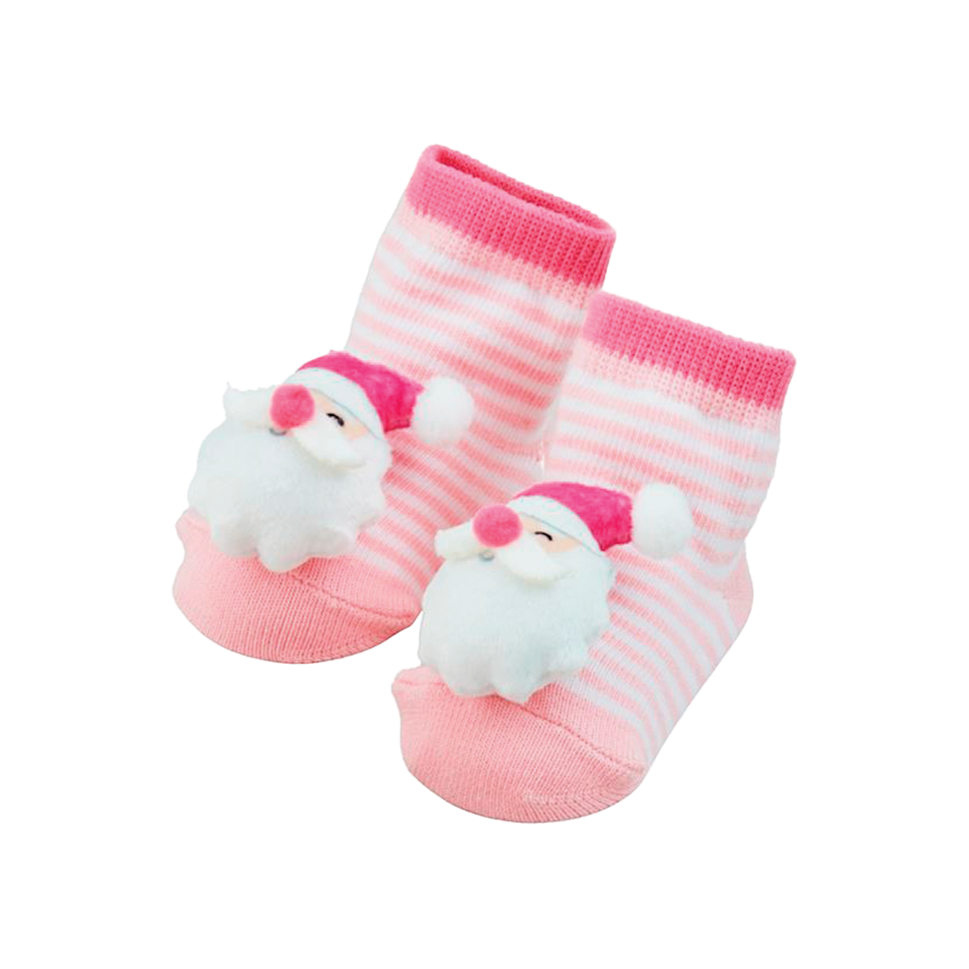 Light Up Christmas Socks - Pink Santa