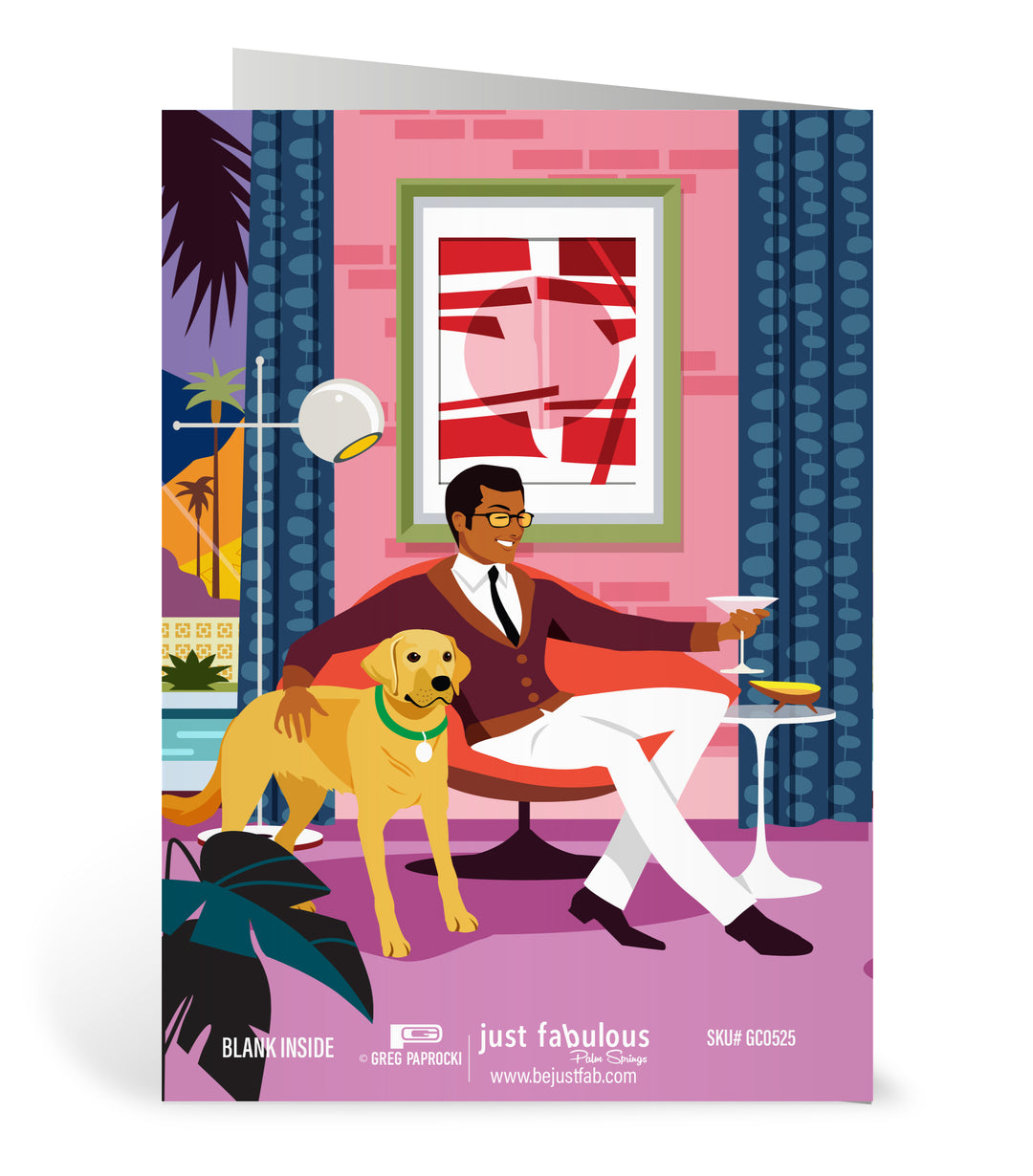 Greeting Card: Lounge Gal (Blank Inside)