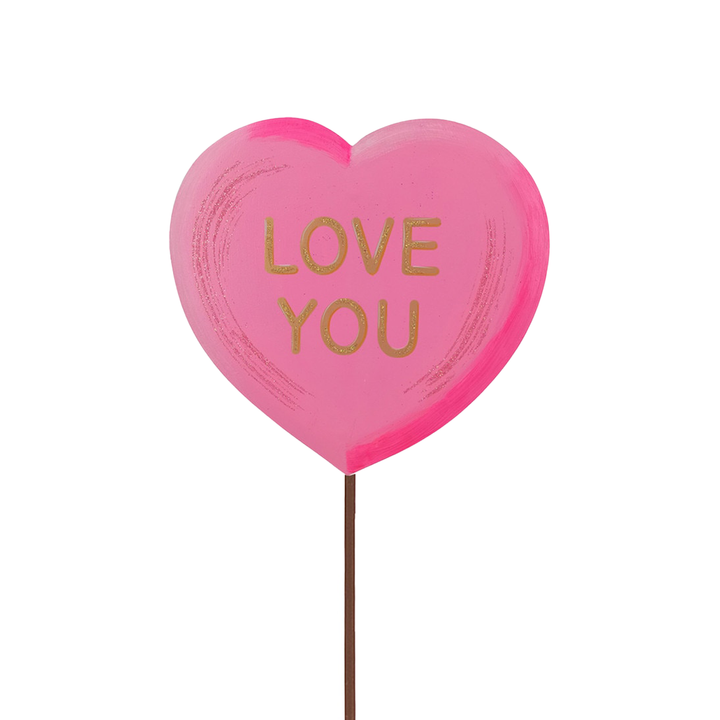 Golden Talking Hearts Metal Sign - Pink - Just Fabulous Palm Springs