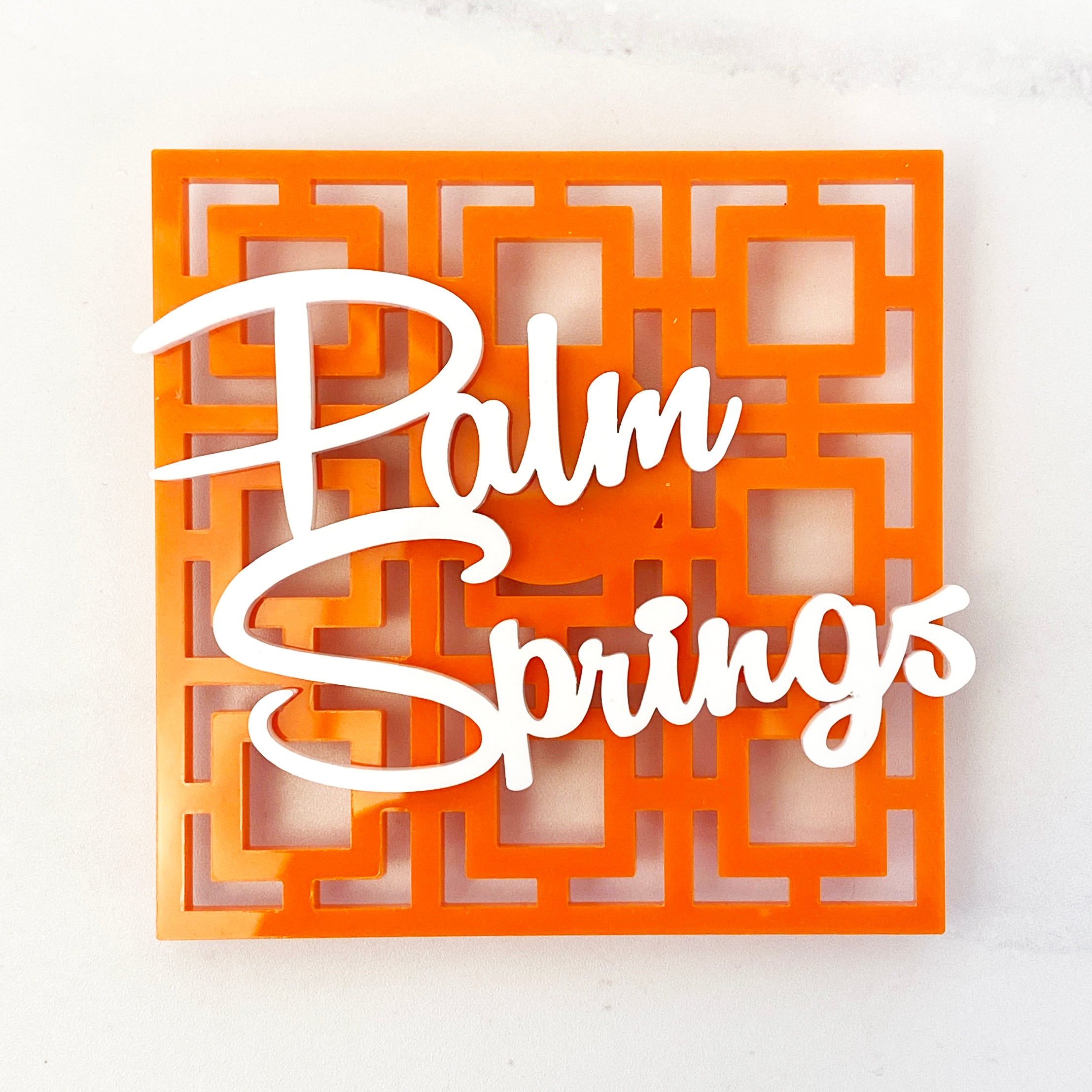 Palm Springs Breeze Block Magnet - Orange - Just Fabulous Palm Springs