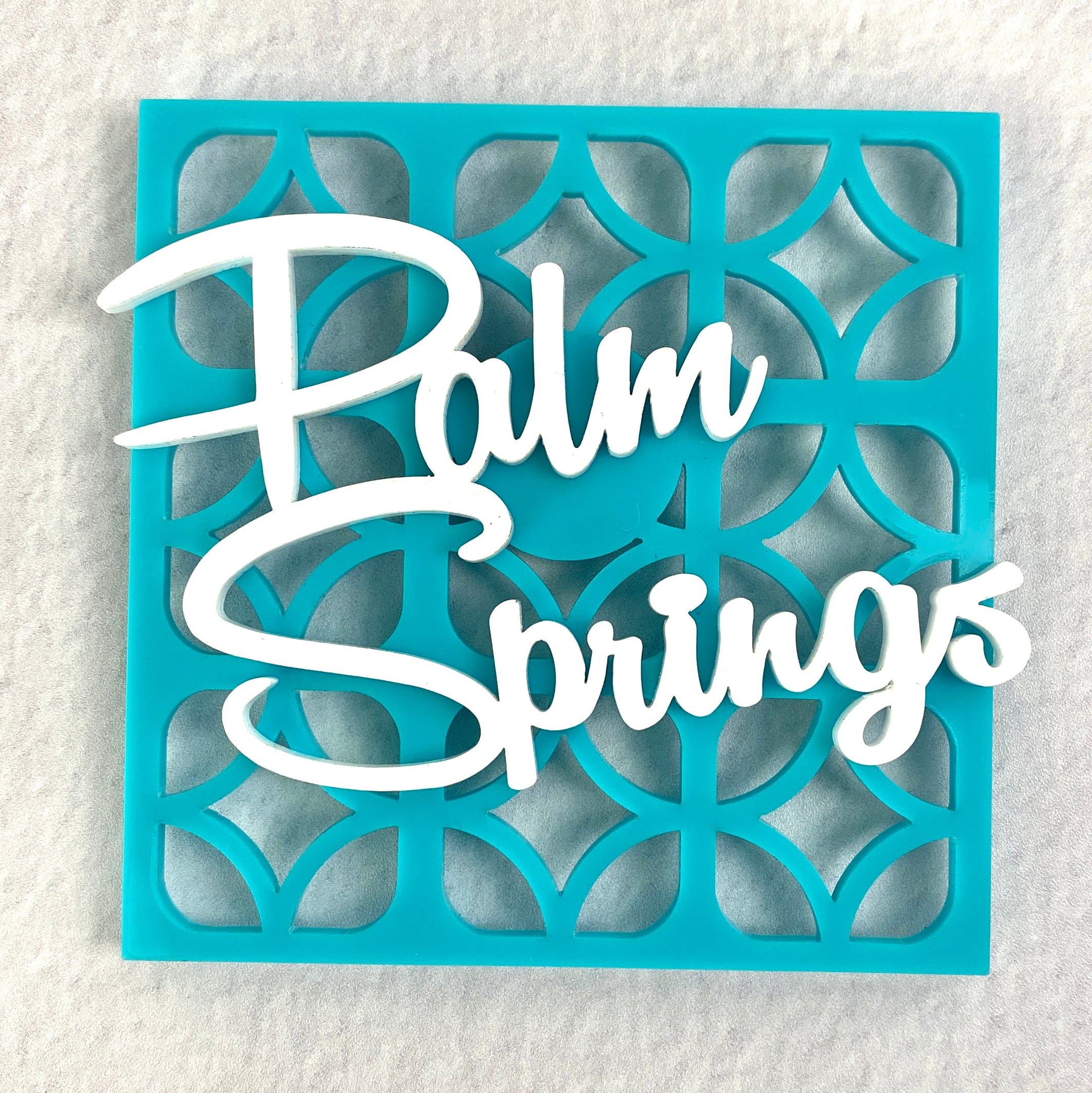 Palm Springs Breeze Block Magnet - Aqua - Just Fabulous Palm Springs