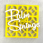 Palm Springs Breeze Block Magnet - Yellow