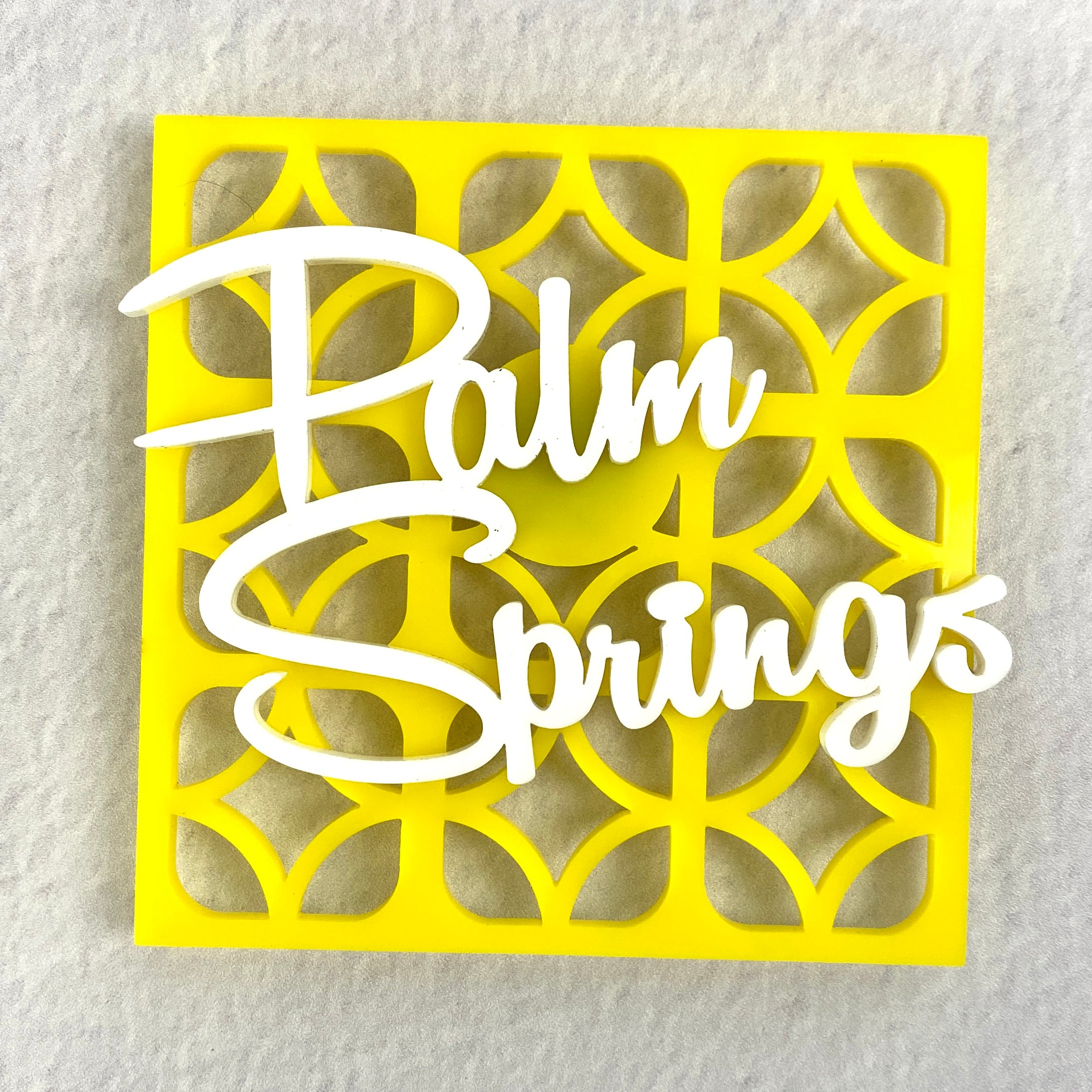 Palm Springs Breeze Block Magnet - Yellow