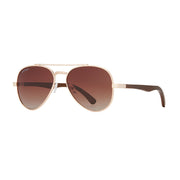 Mav Polarized Sunglasses - Matte Gold / Walnut Wood