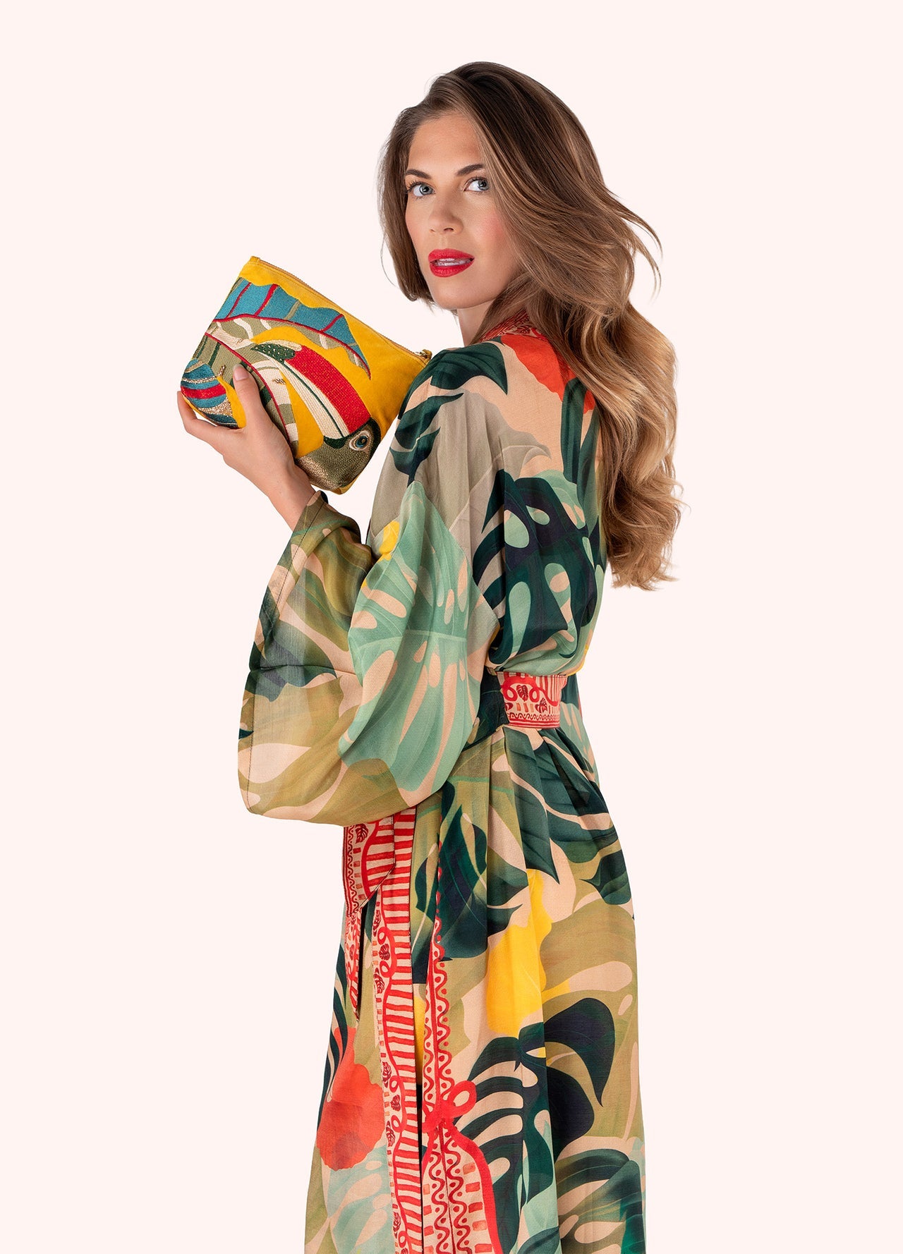 Tropical Toucan Embroidered Zip Pouch
