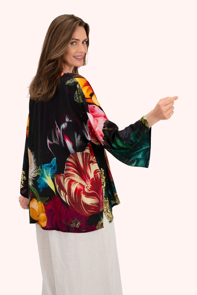 Opulent Florals Mid-Length Kimono