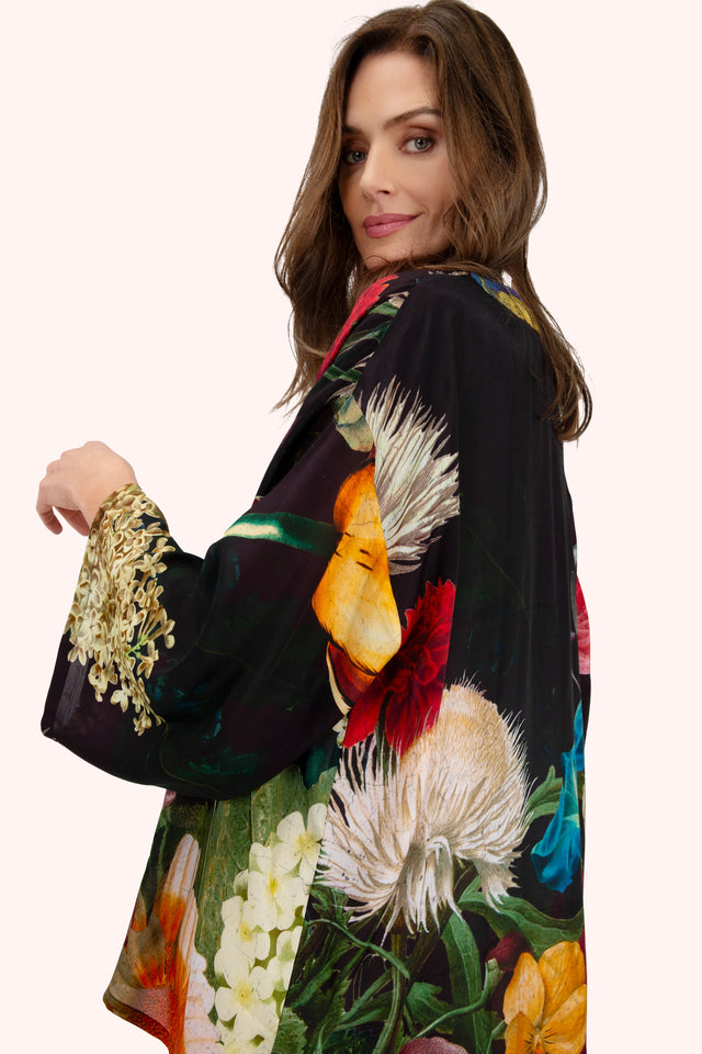 Opulent Florals Mid-Length Kimono