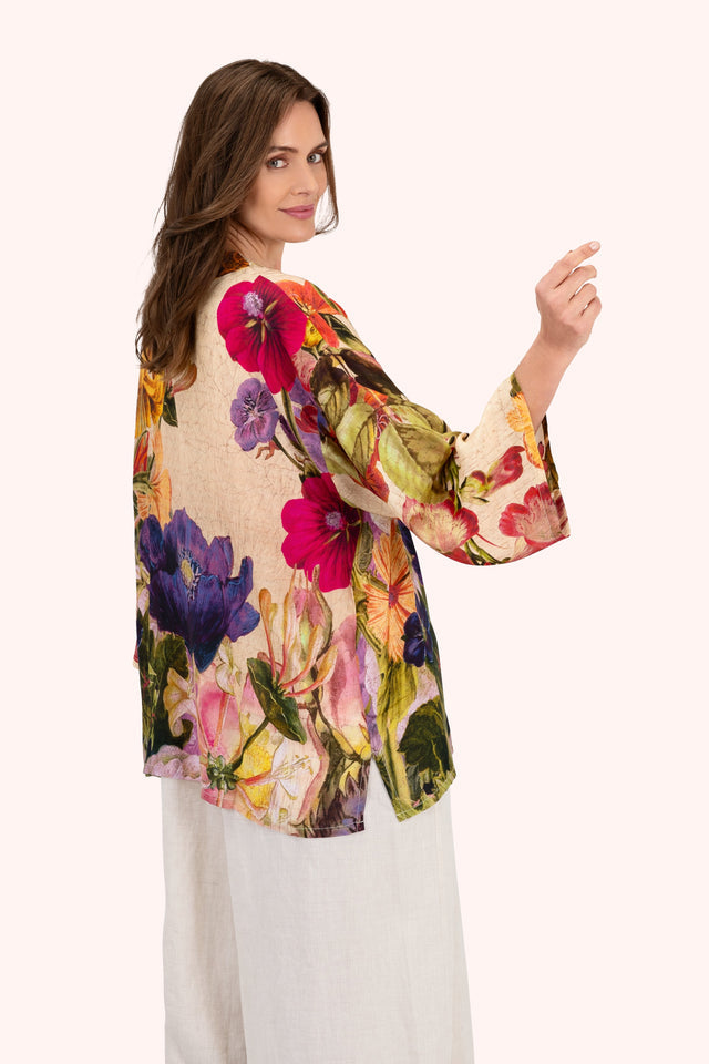 Cream Posey Mid-Length Kimono