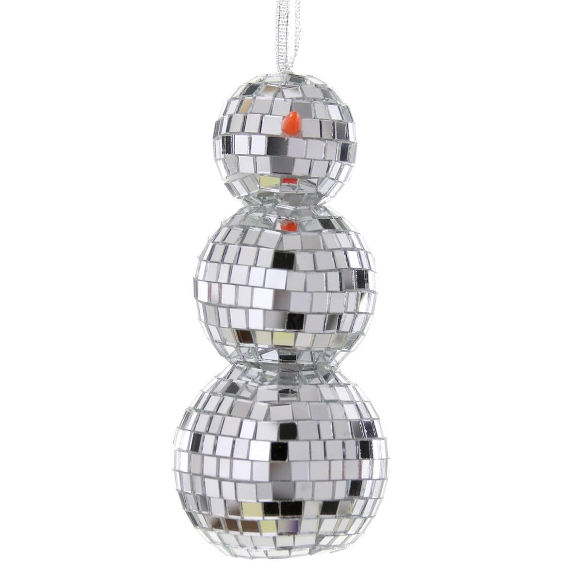 Mirrorball Snowman Ornament