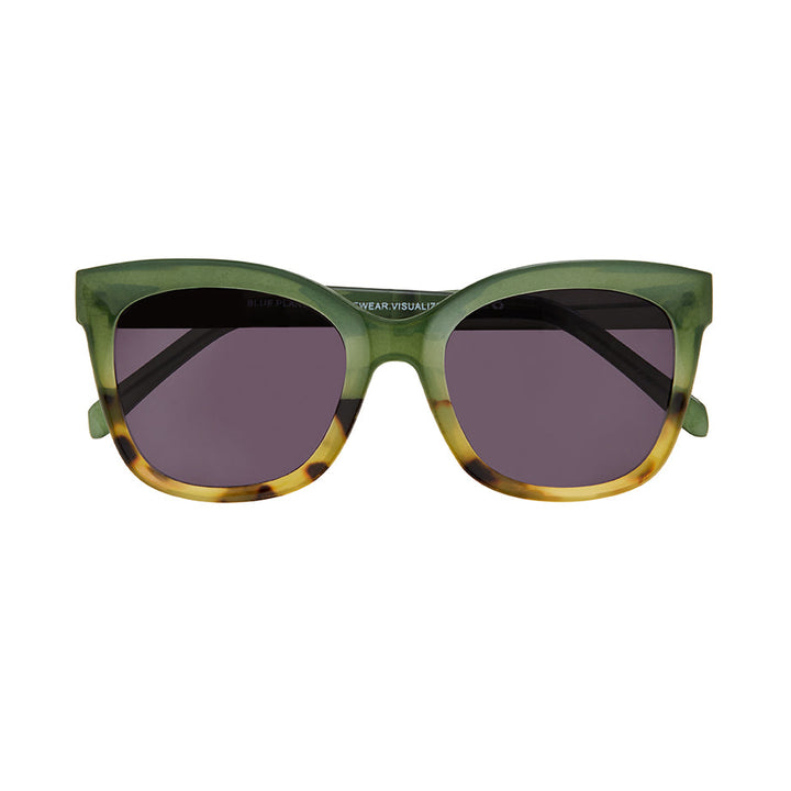 Morgan Tinted Reading Sunglasses - Green & Brown Tortoise