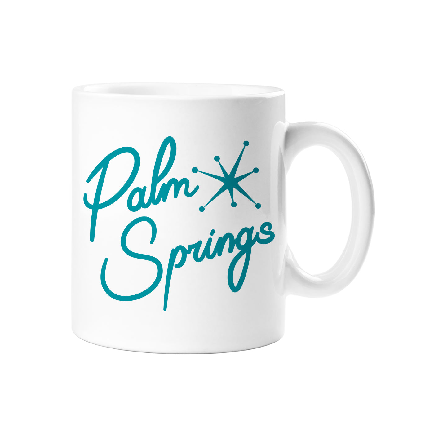 Blue Script Palm Springs Ceramic Mug