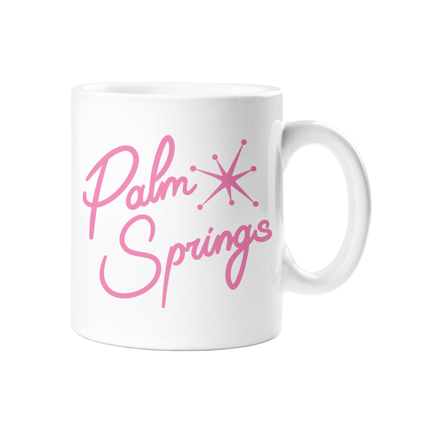 Pink Script Palm Springs Ceramic Mug