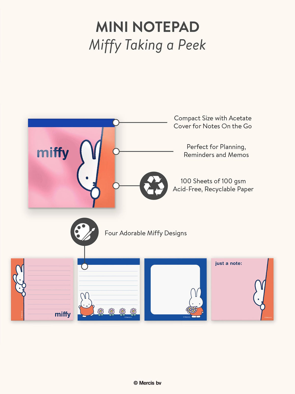 Miffy Taking A  Peek Mini Notepad