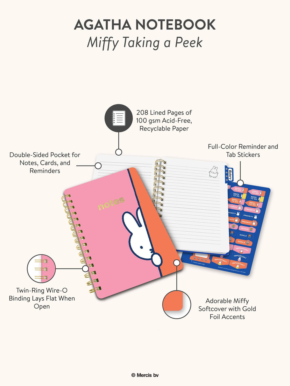 Miffy Taking A Peek Agatha Notebook With Pocket