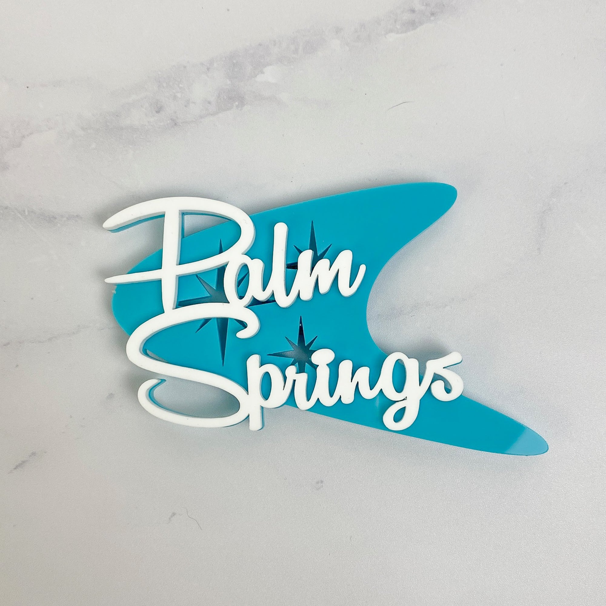 Palm Springs Boomerang Magnet - Aqua - Just Fabulous Palm Springs