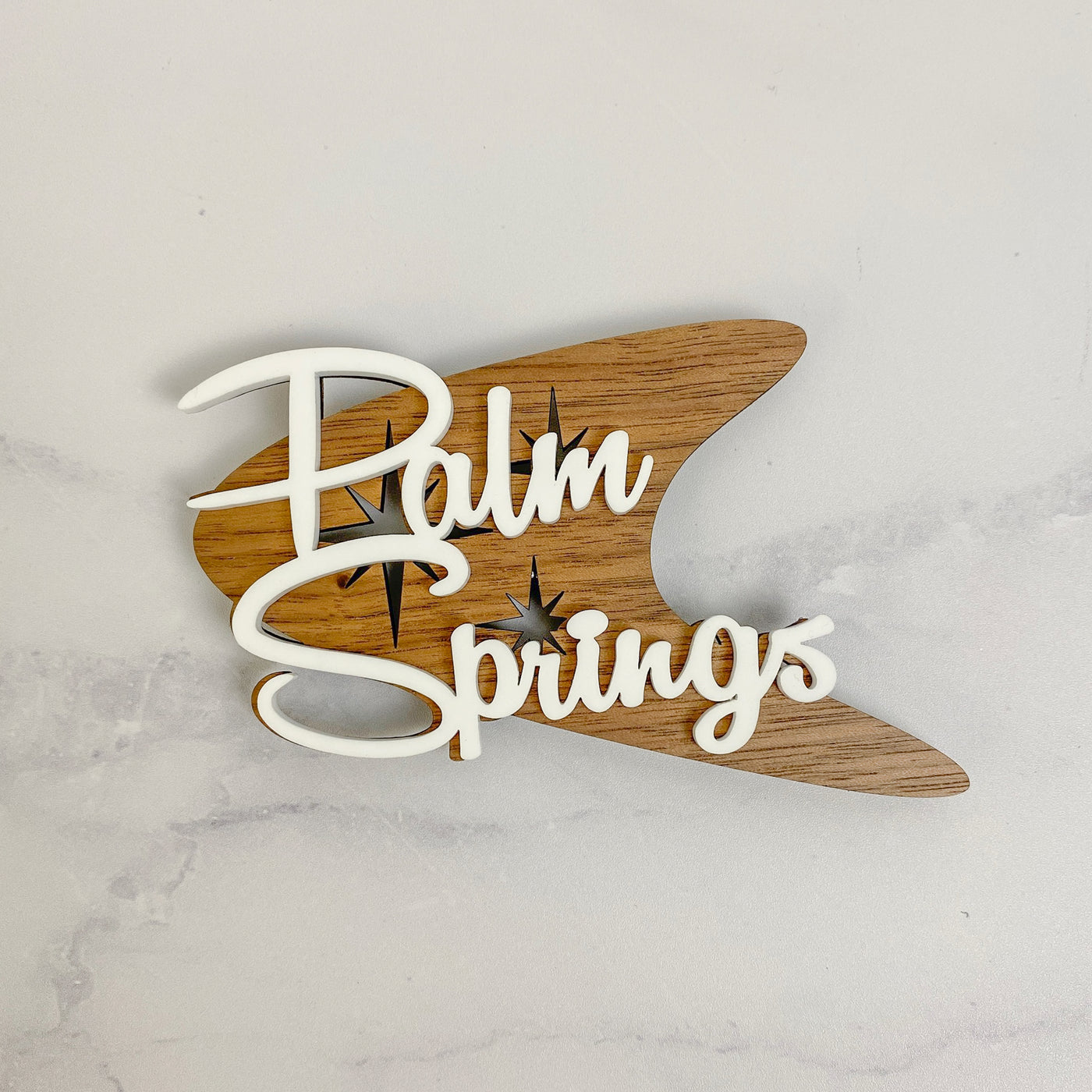 Palm Springs Boomerang Magnet - Walnut