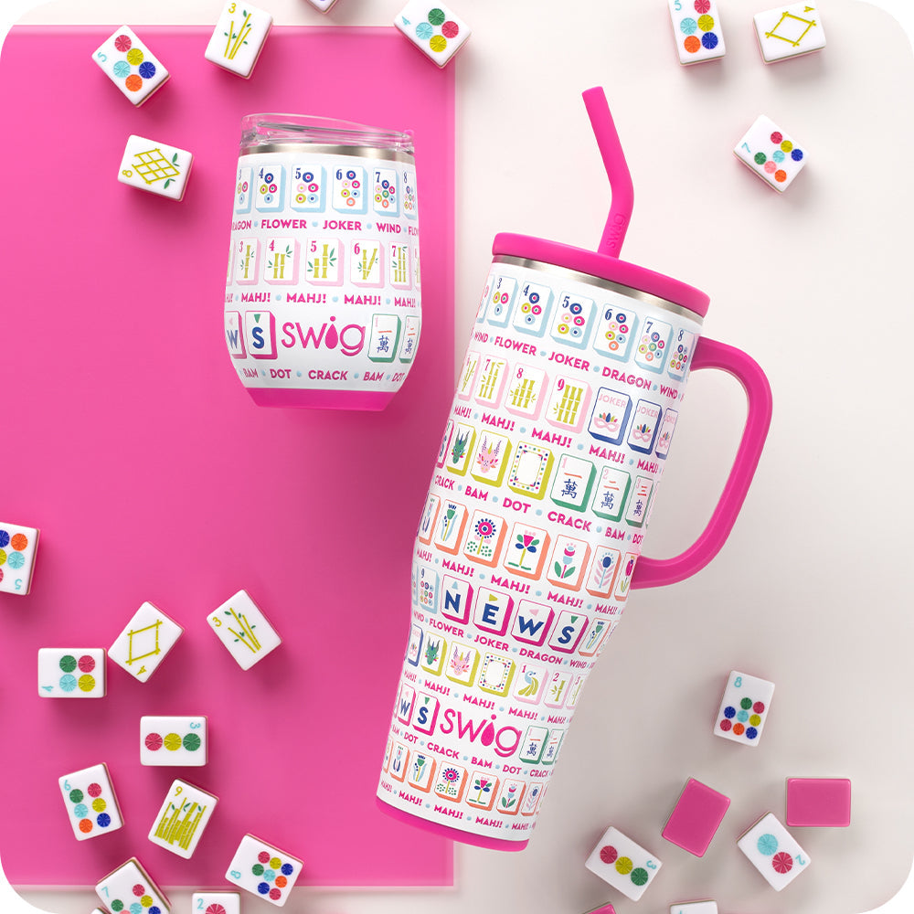 Mahjong Stemless Wine Cup 12oz