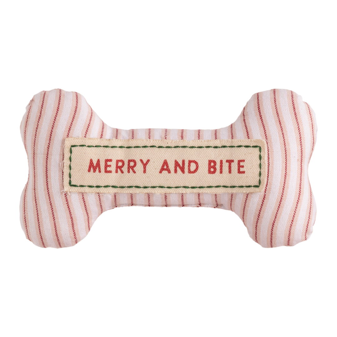 Embroidered Dog Bone - Merry And Bite