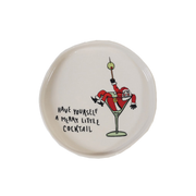 Tipsy Holiday Stoneware Plate - Merry Little Cocktail