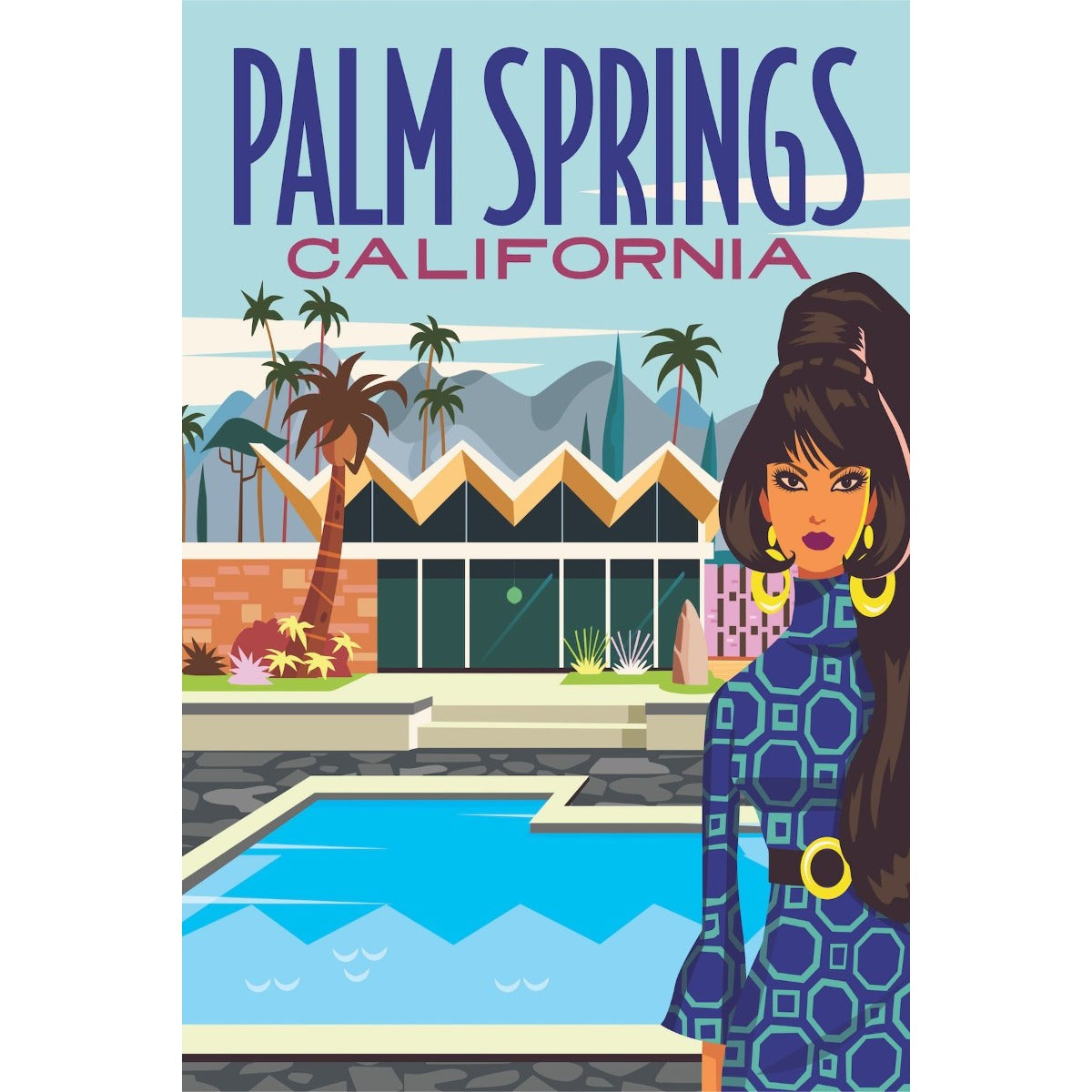 Palm Springs Mod Gal Postcard