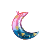 Moon Ornament - Hot Pink & Blue