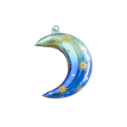 Moon Ornament - Teal & Blue