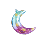 Moon Ornament - Teal & Purple