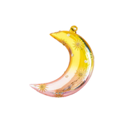 Moon Ornament - Yellow & Light Pink