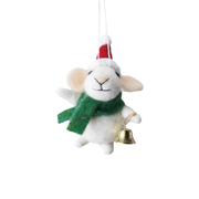 Handmade Wool Felt Mice Ornament - Bell