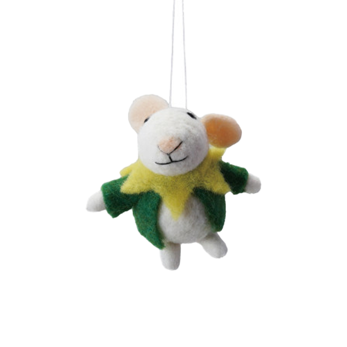 Handmade Wool Felt Mice Ornament - Elf Outfit