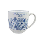 Blue & White Stoneware Mug - I Hate Everyone