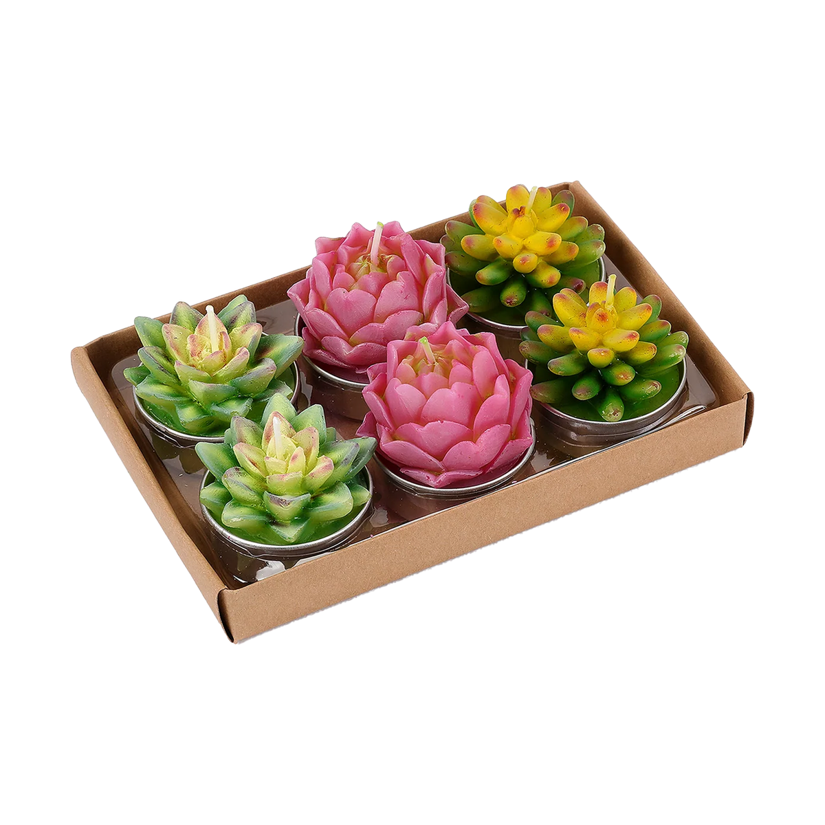 Cactus & Succulent T-light Set - Multicolor Succulents - Just Fabulous Palm Springs