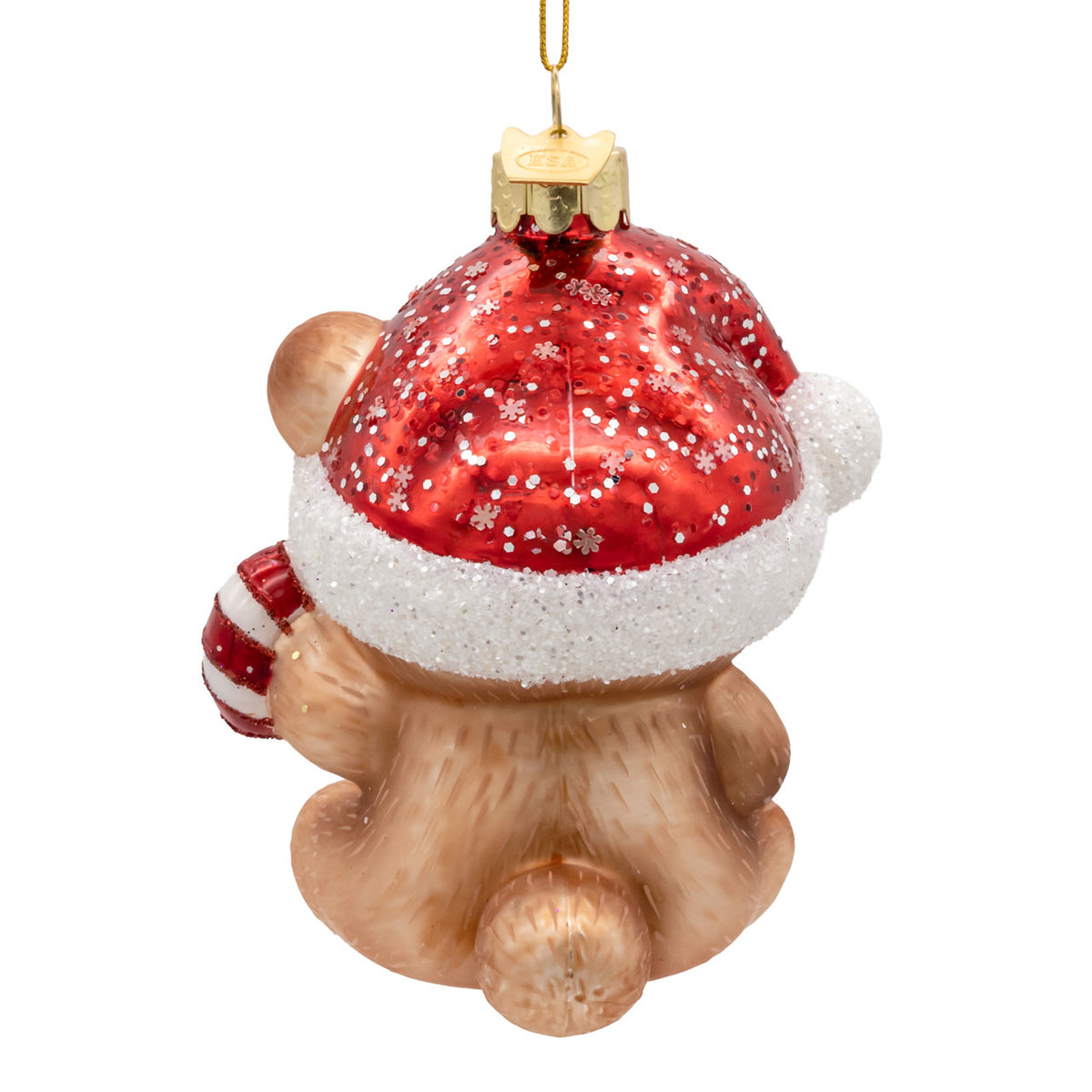 Teddy Bear With Santa Hat Ornament