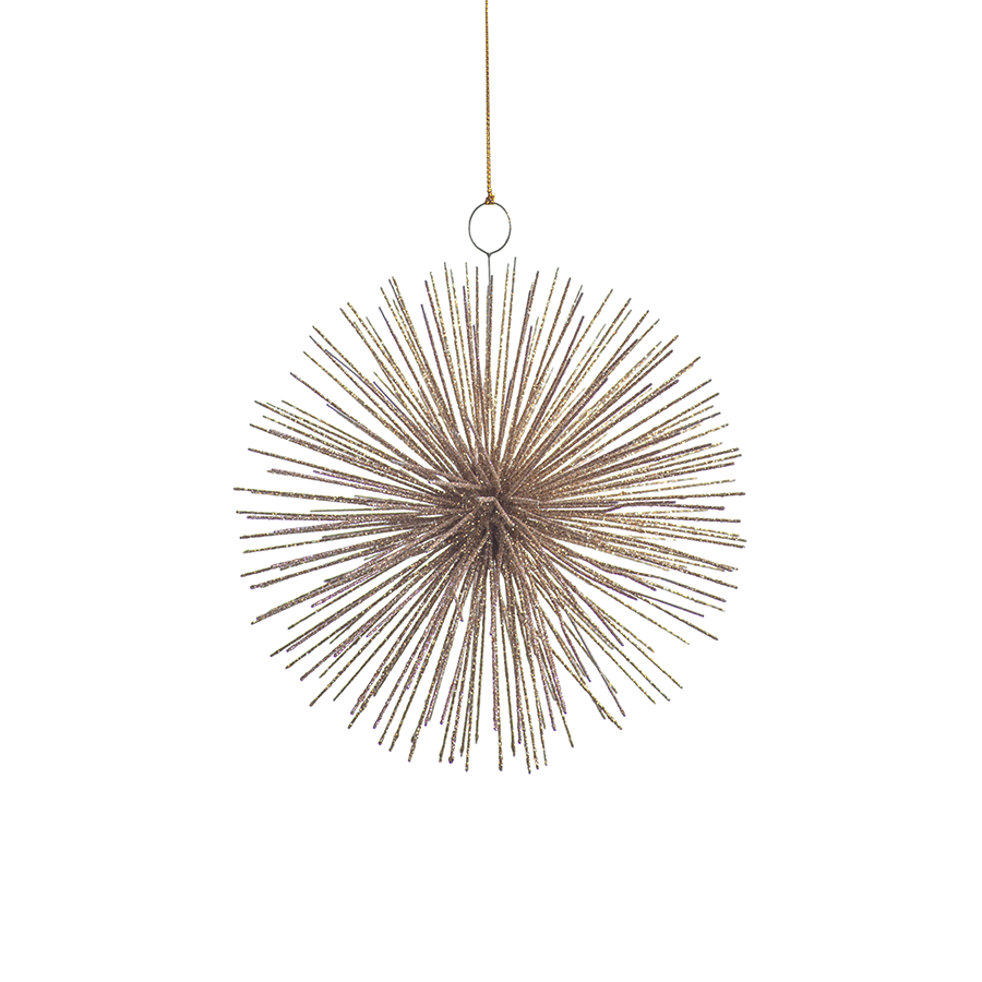 Champagne Wire Star Burst Ornament - Large