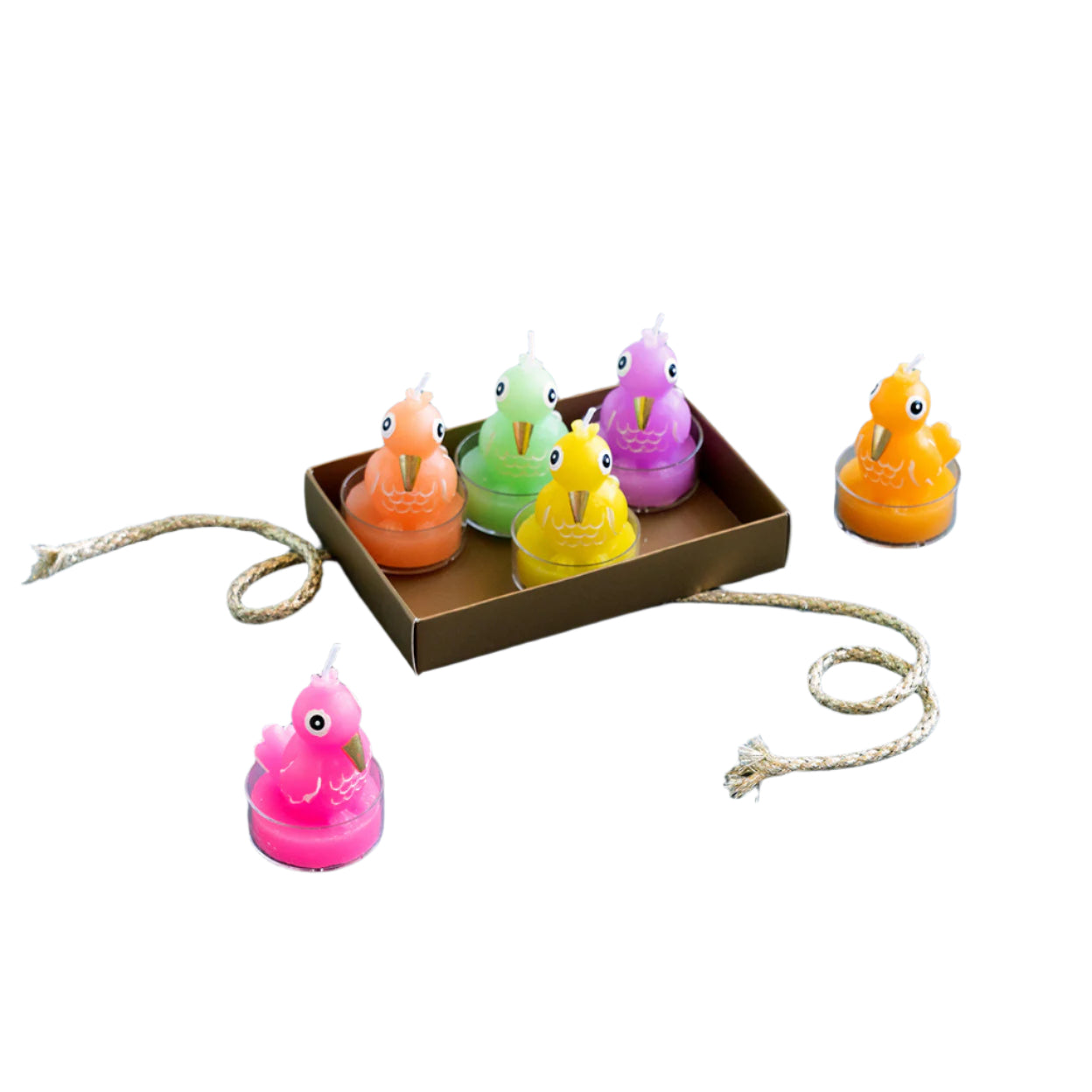 Rainbow Crow Tea Light Candle Set