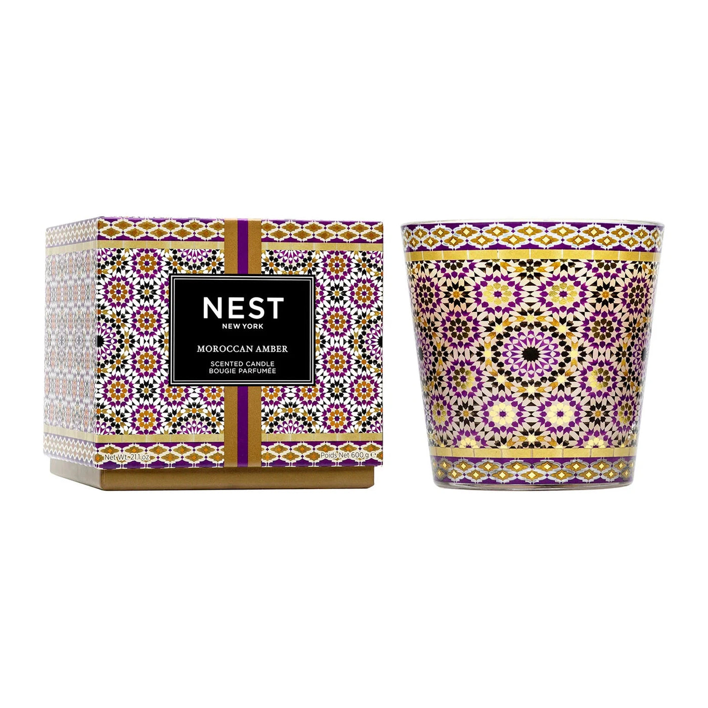 Moroccan Amber Decorative 3-Wick Candle 21.2oz