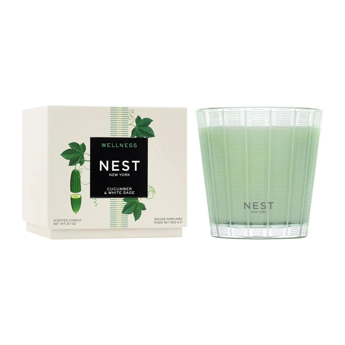 Cucumber & White Sage 3-Wick Candle 21.2oz