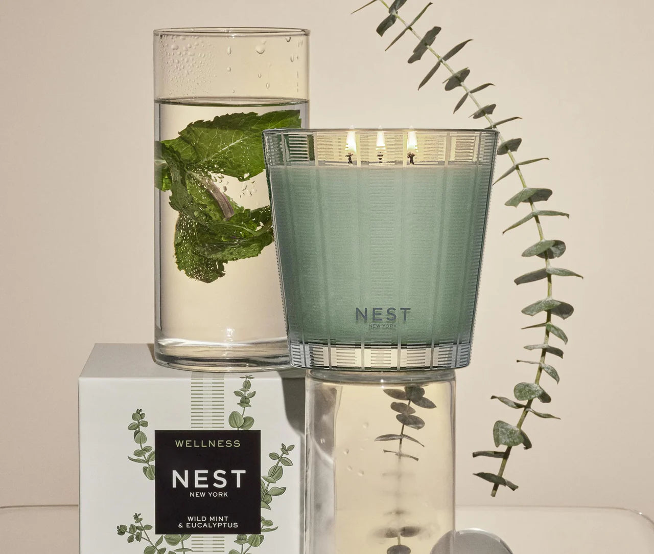 Wild Mint & Eucalyptus 3-Wick Candle 21.2oz - Just Fabulous Palm Springs