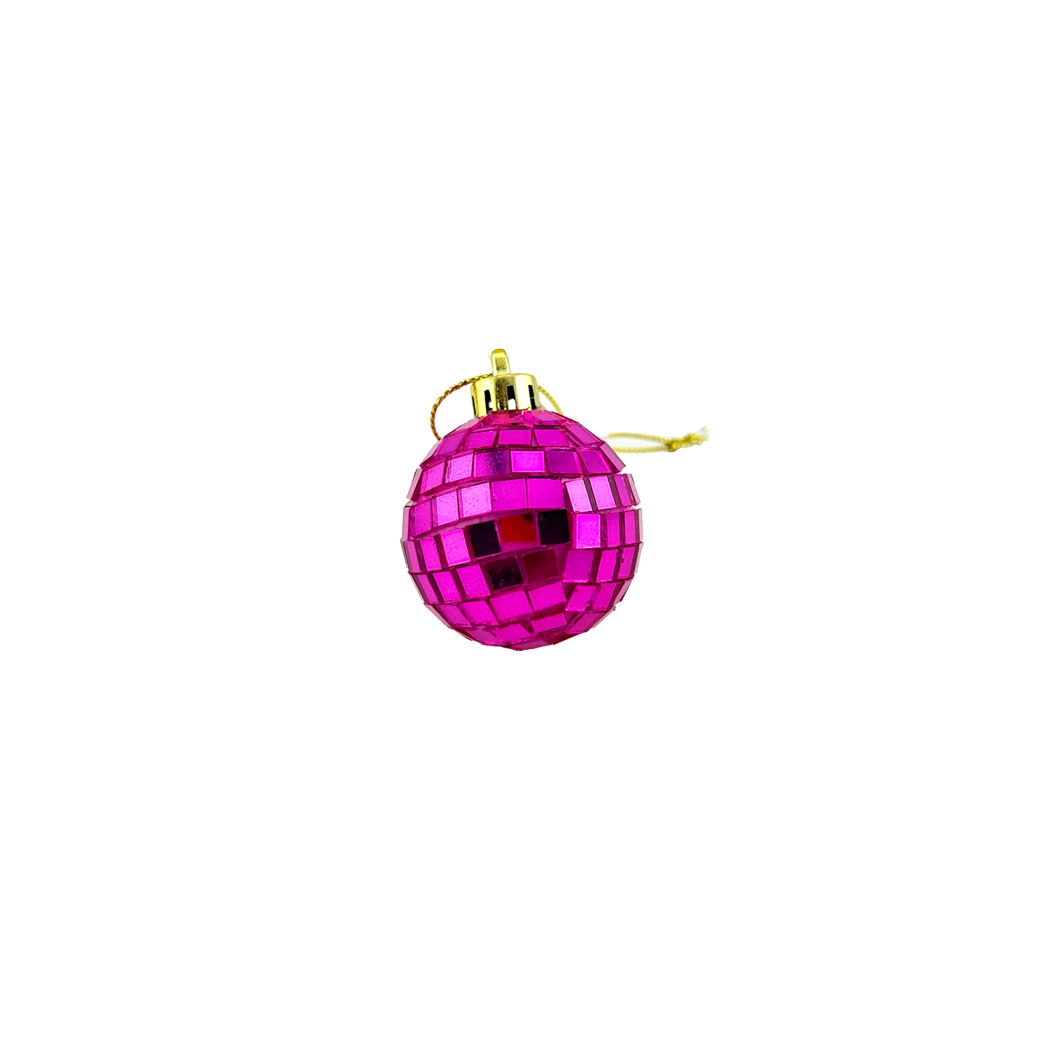 Tiny Disco Ball Ornament - Pink