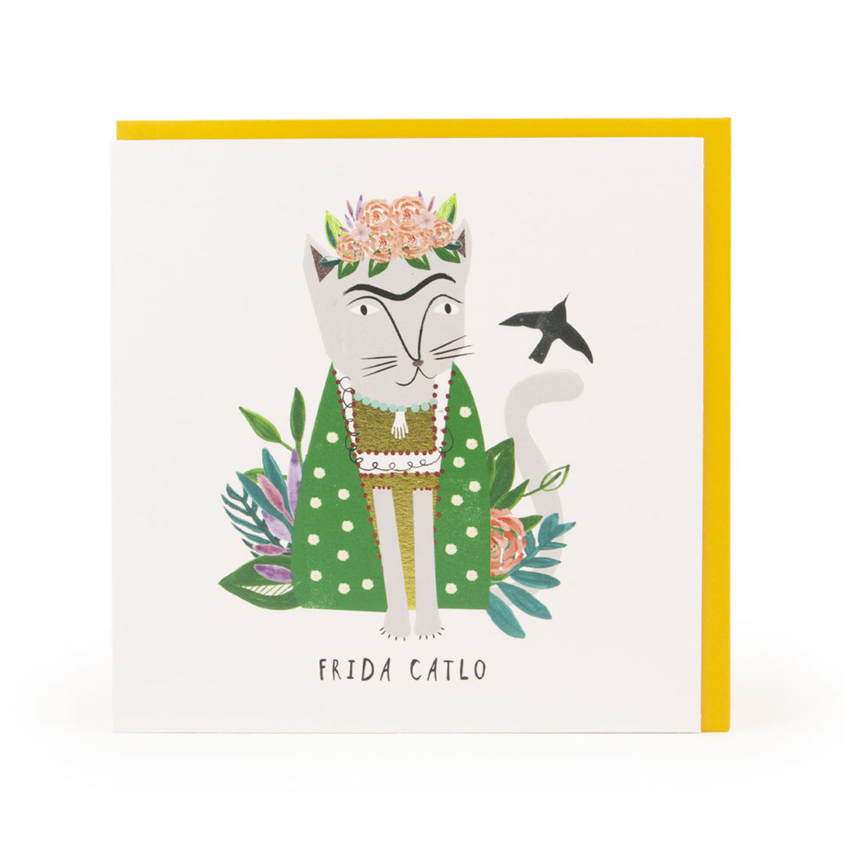 Frida Cat-Lo Blank Greeting Card