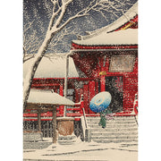 Snow At Kiyomizu Hall Holiday Card