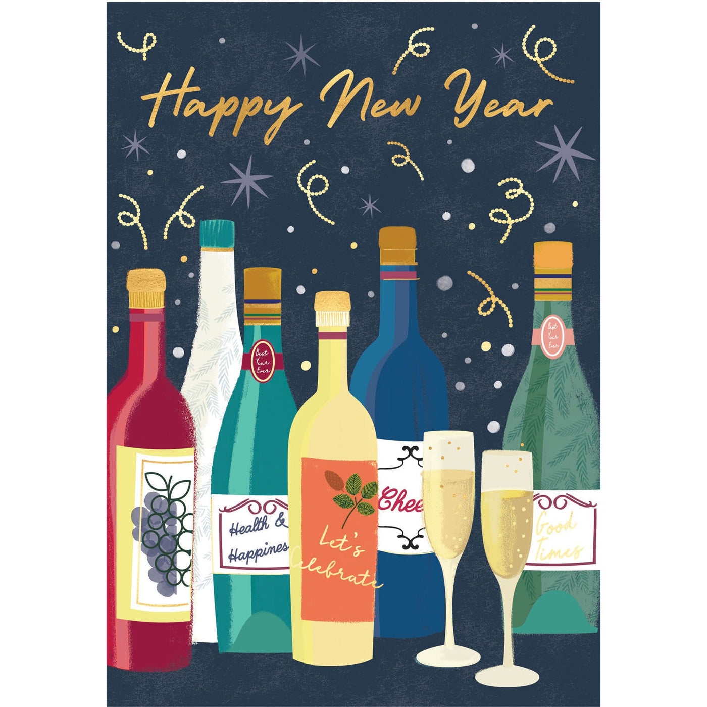 New Year Spirits Holiday Greeting Card