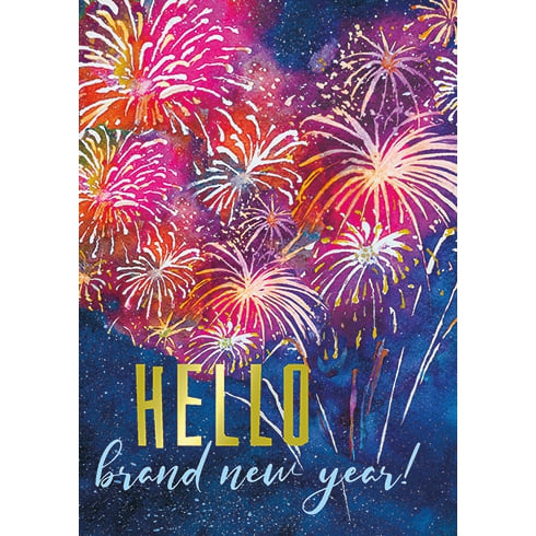 Fireworks New Years Holiday Boxed Cards