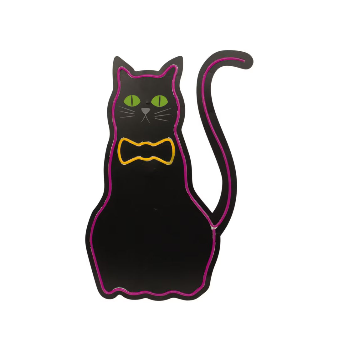 Neon Cat Metal Sign