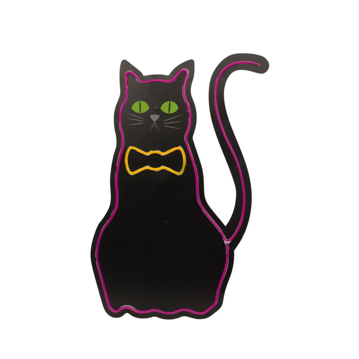 Neon Cat Metal Sign
