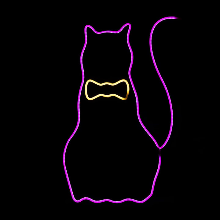 Neon Cat Metal Sign